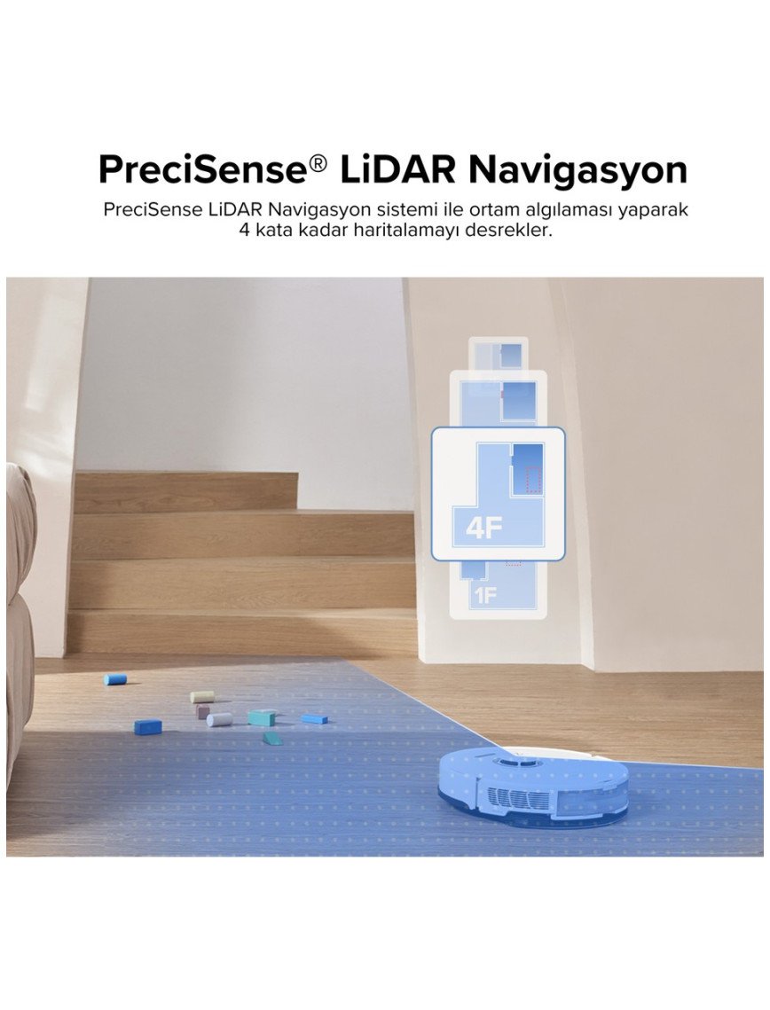 Roborock S8 Sonic Mopping Akıllı Robot Süpürge S8 Beyaz